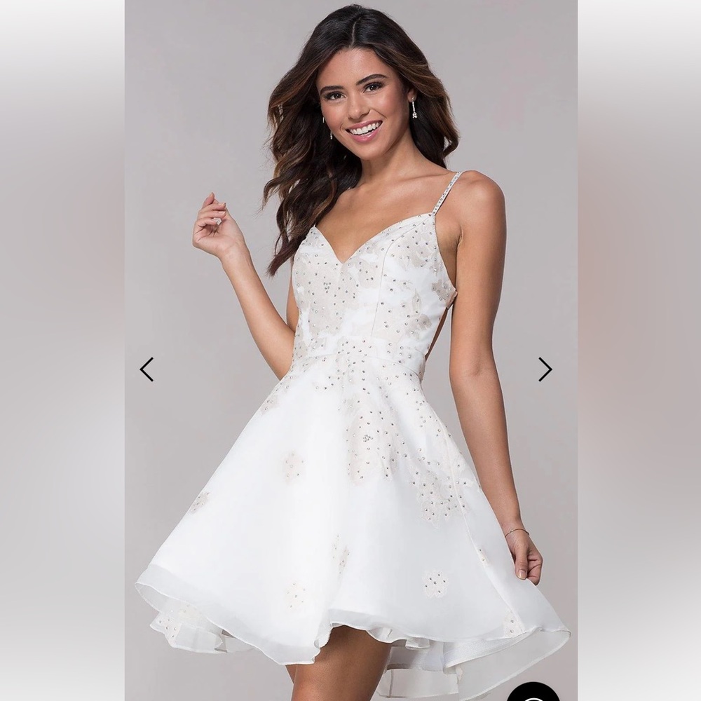 Jovani Ivory Backless Dress 2 Floral NEW $400